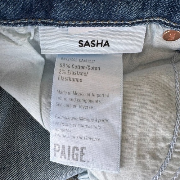 NWT Paige Sasha Wide-Leg Jeans Stefania Distressed Medium Wash 27 - Picture 8 of 11